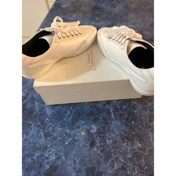 VERSACE COLLECTION SCARPE WHITE LEATHER - Picture 6 of 9